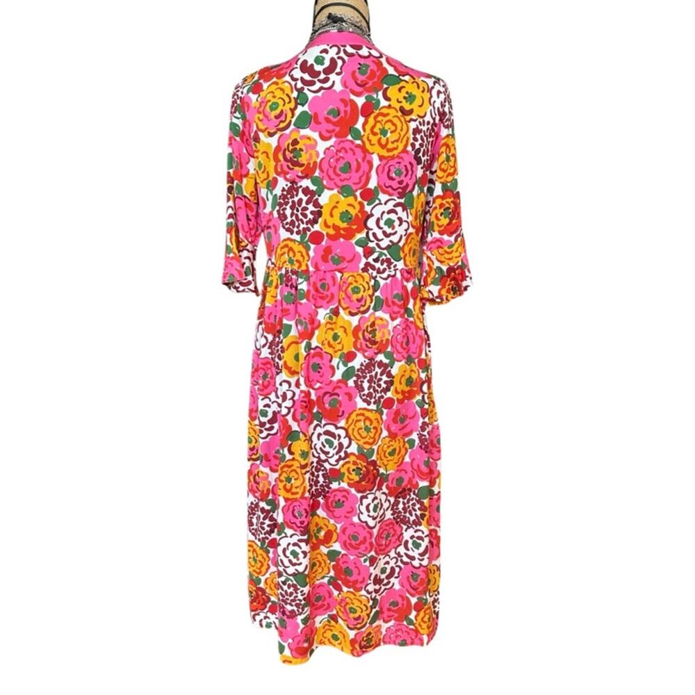 Kate Spade New York Pink Multicolored Floral Print Lightweight Caftan Size XS/S - Picture 5 of 14